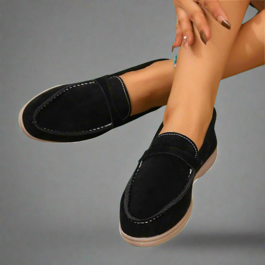 Hannah | Handgefertigte elegante Wildleder-Mokassins