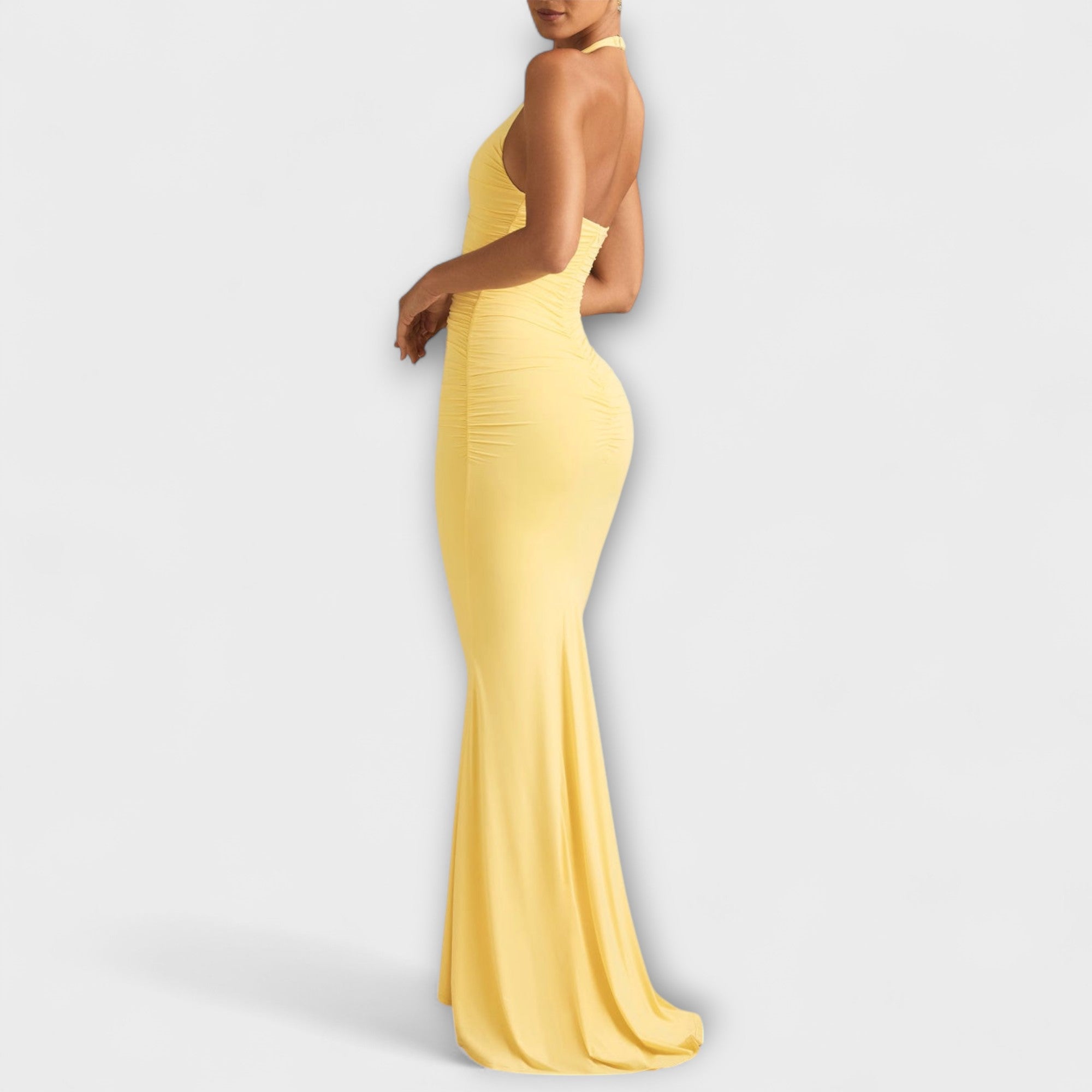 Raffiniertes Rückenfreies Halterneck-Gala Kleid