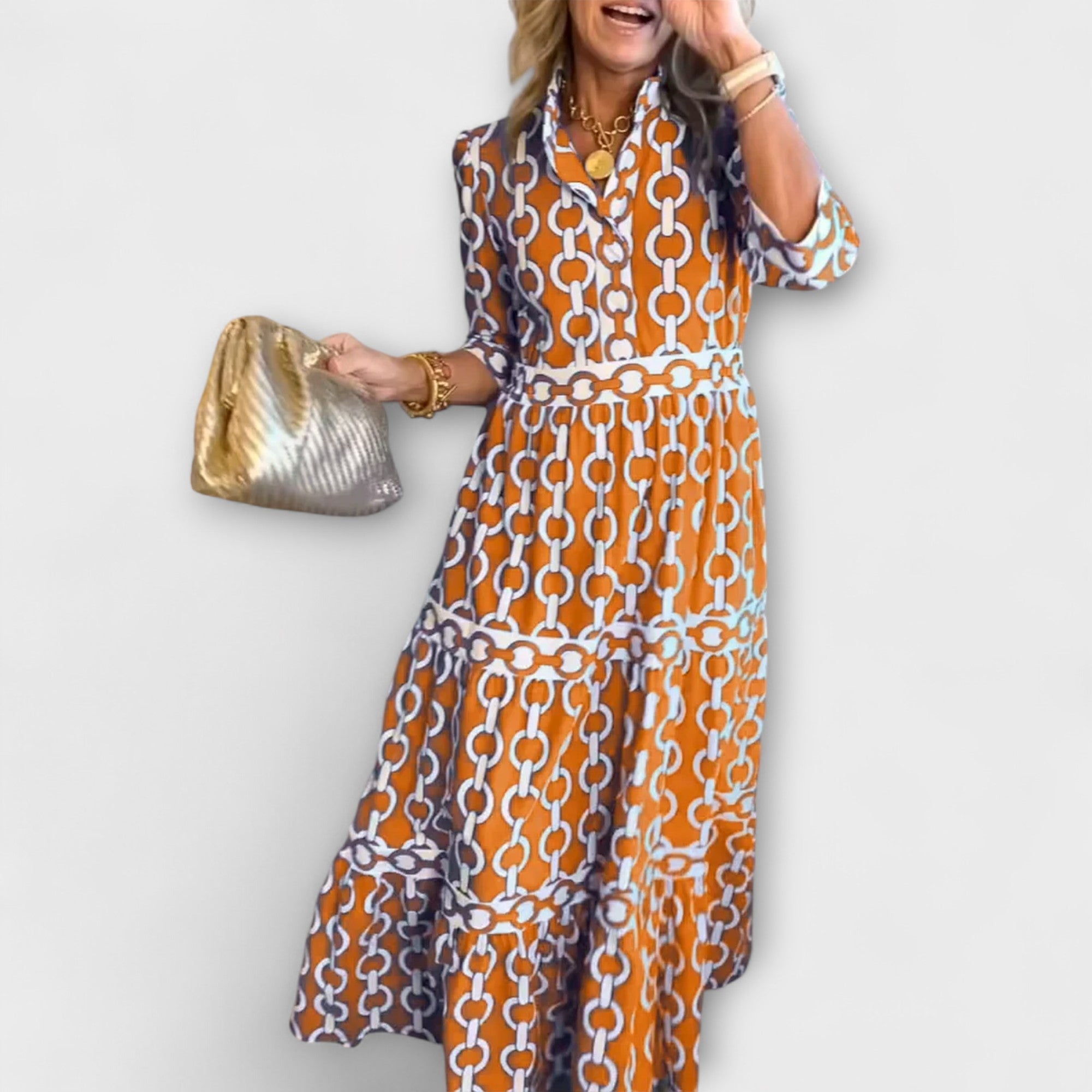 Juliette - Midi-Kleid mit Kettenmuster