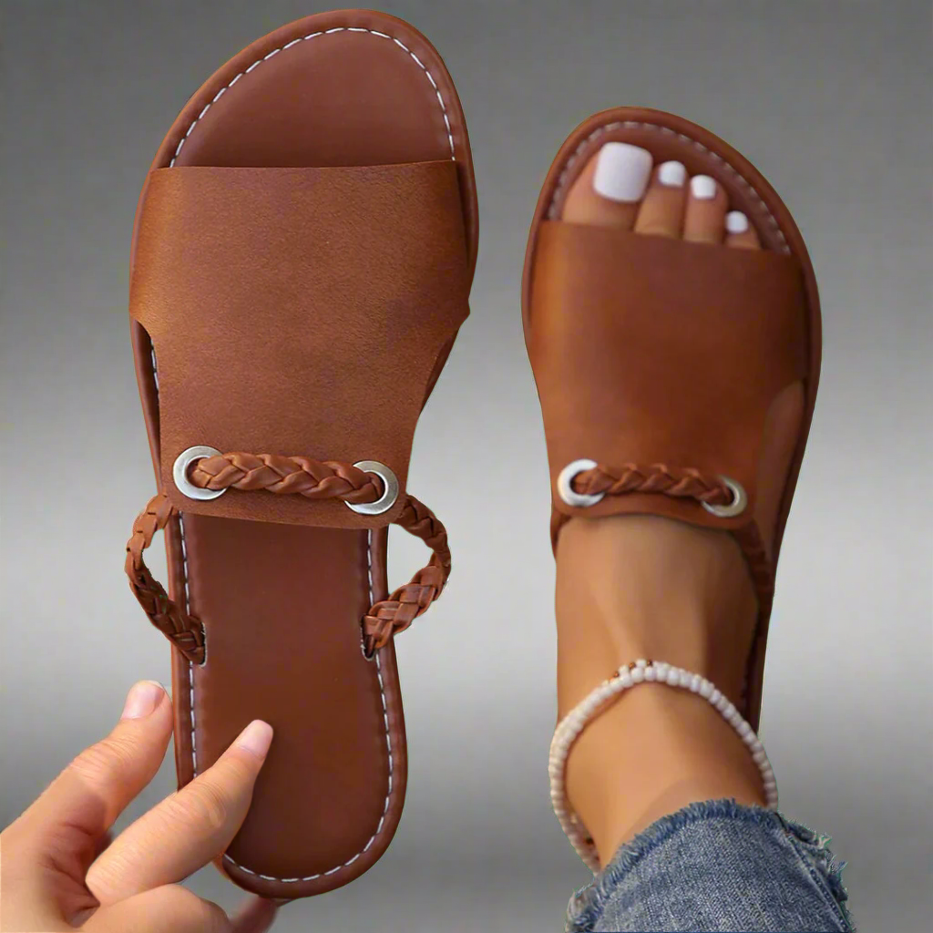 Katelina | Handgefertigte flache Sandalen aus Premium-Material