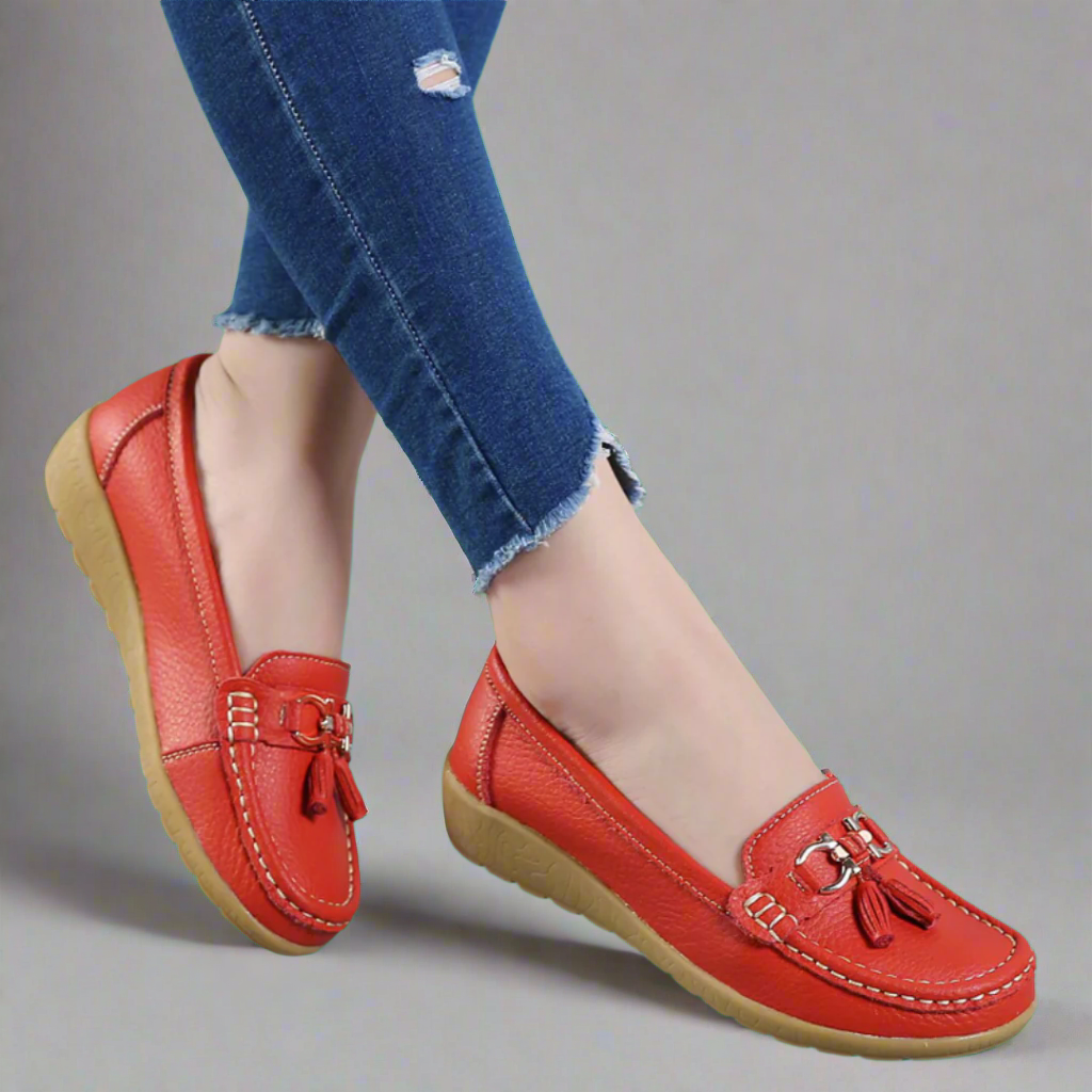 Ulfrida | Orthopädische Leder Mokassins Komfort und Stil