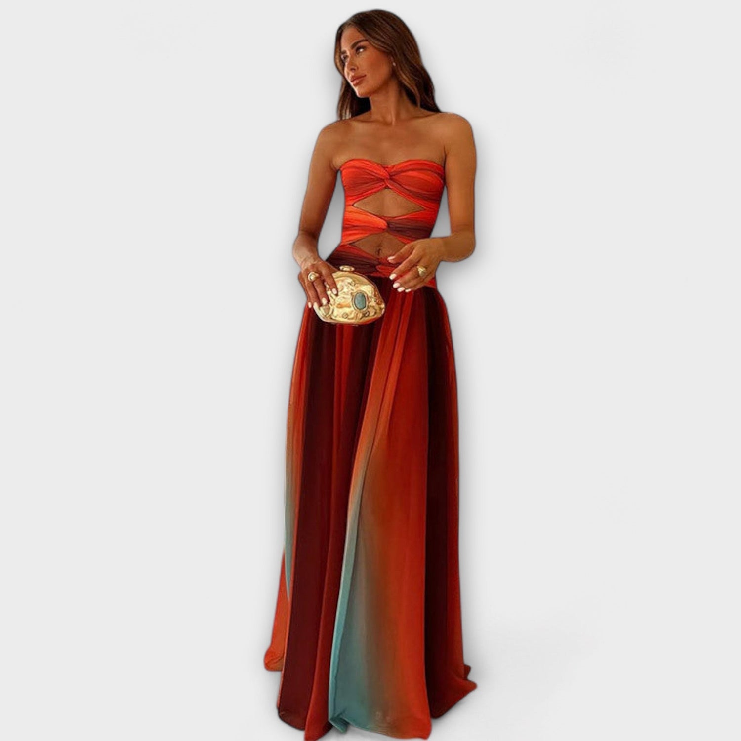 Laney - Trägerloses Maxikleid