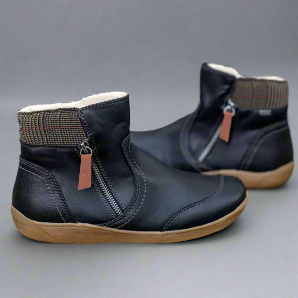 Valeska | Premium Wasserdichte Lederstiefel mit Fußstütze