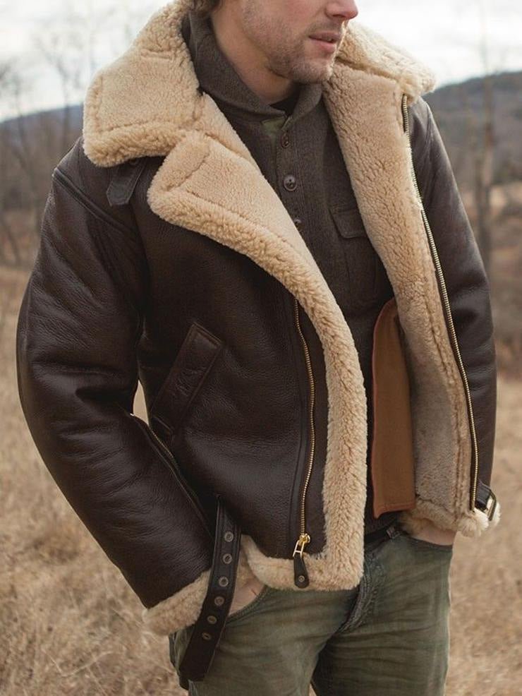 Enzo™ | Lammfell-Lederjacke