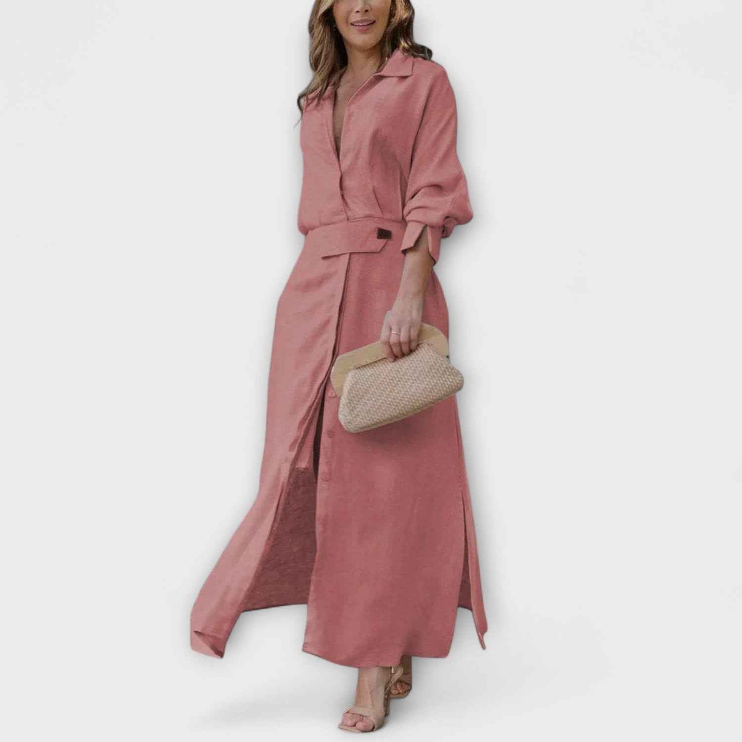 Jeanette - Maxikleid mit V-Ausschnitt