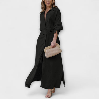 Jeanette - Maxikleid mit V-Ausschnitt