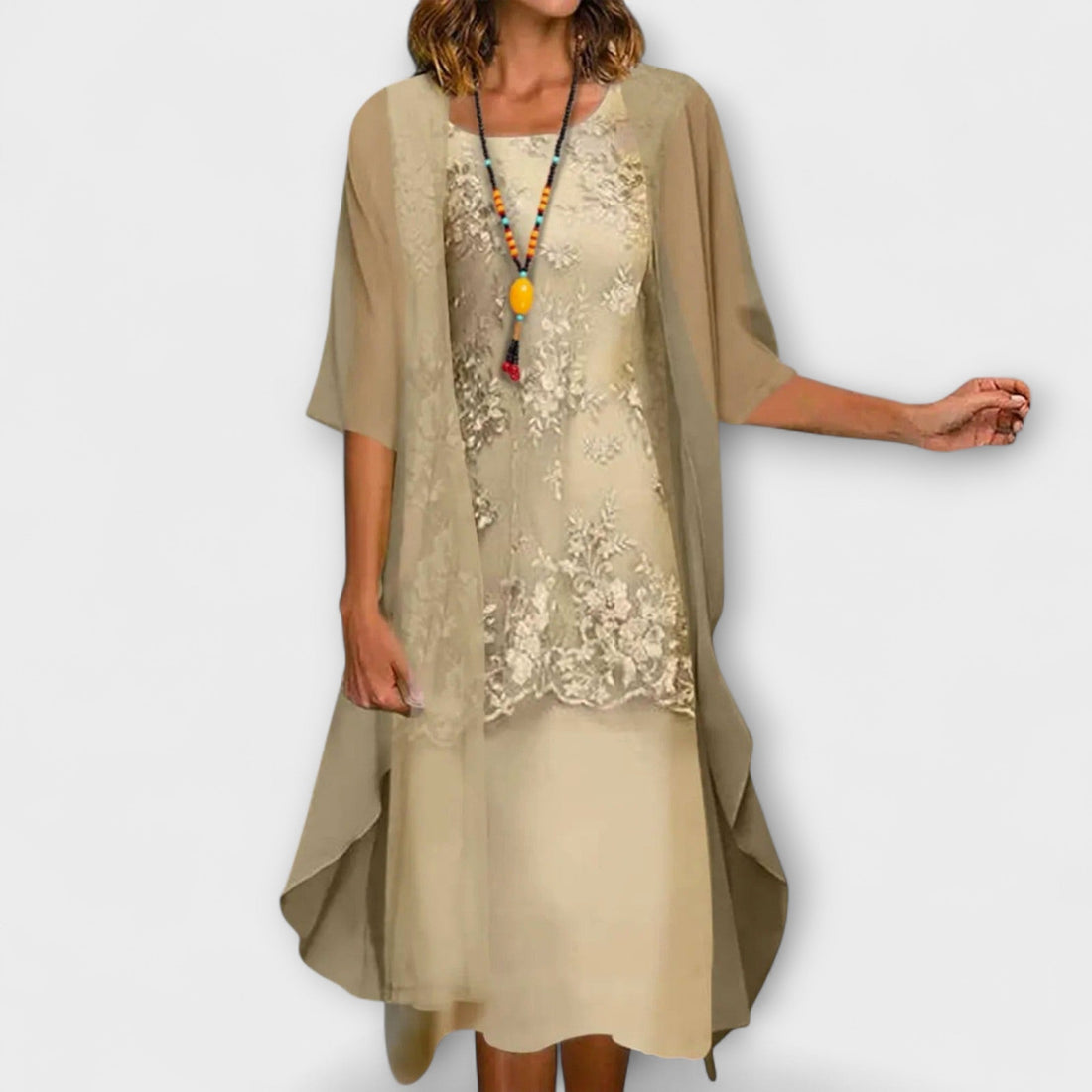 Danielle - Elegantes zweiteiliges Chiffonkleid
